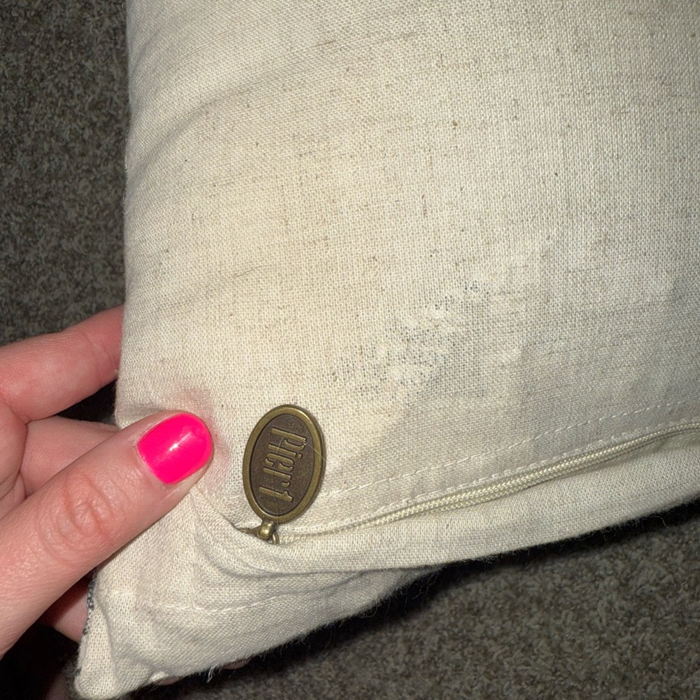Pier 1 Decorative Easter Rabbit Print Throw Pillow - Picture 2 of 2